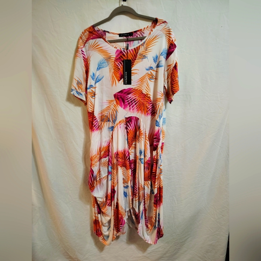 Orange and Red Asymmetrical Tiered Sundress